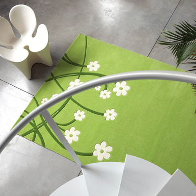 Thrown Away Green Floral Rug